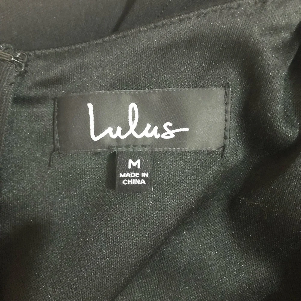 NWOT Lulus Black Surplice Faux Wrap Sheath Dress